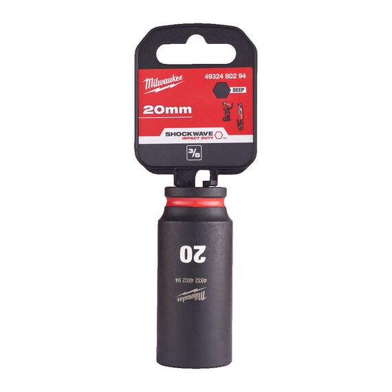 Ударная головка Milwaukee 20 MM ⅜˝ IMPACT SOCKET DEEP удлиненная - 4932480294, Модель: 20 MM ⅜˝ IMPACT SOCKET DEEP, фото, изображение 2 Ударная головка Milwaukee 20 MM ⅜˝ IMPACT SOCKET DEEP удлиненная - 4932480294, Модель: 20 MM ⅜˝ IMPACT SOCKET DEEP, внеший вид, изображение 2