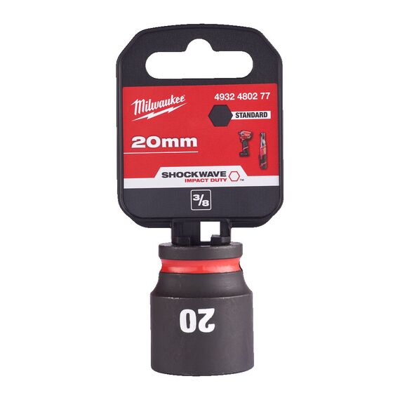 Ударная головка Milwaukee 20 MM ⅜˝ IMPACT SOCKET STD - 4932480277, Модель: 20 MM ⅜˝ IMPACT SOCKET STD, внеший вид, изображение 2