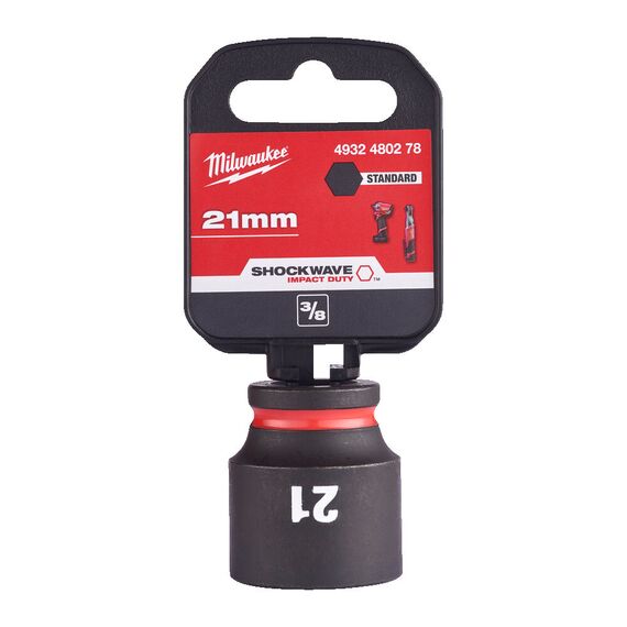 Ударная головка Milwaukee 21 MM ⅜˝ IMPACT SOCKET STD - 4932480278, Модель: 21 MM ⅜˝ IMPACT SOCKET STD, внеший вид, изображение 2