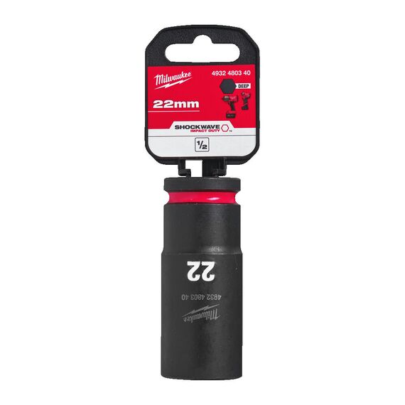 Ударная головка Milwaukee 22 MM ½˝ IMPACT SOCKET DEEP удлиненная - 4932480340, Модель: 22 MM ½˝ IMPACT SOCKET DEEP, внеший вид, изображение 2