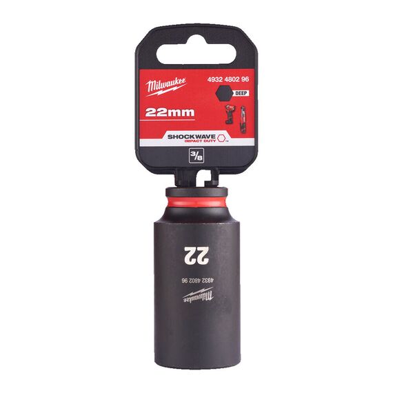 Ударная головка Milwaukee 22 MM ⅜˝ IMPACT SOCKET DEEP удлиненная - 4932480296, Модель: 22 MM ⅜˝ IMPACT SOCKET DEEP, фото, изображение 2 Ударная головка Milwaukee 22 MM ⅜˝ IMPACT SOCKET DEEP удлиненная - 4932480296, Модель: 22 MM ⅜˝ IMPACT SOCKET DEEP, внеший вид, изображение 2