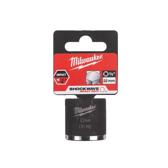 Ударная головка Milwaukee 22 MM ⅜˝ IMPACT SOCKET-SHORT укороченная - 4932478020, Модель: 22 MM ⅜˝ IMPACT SOCKET-SHORT, внеший вид, изображение 2