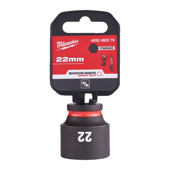Ударная головка Milwaukee 22 MM ⅜˝ IMPACT SOCKET STD - 4932480279, Модель: 22 MM ⅜˝ IMPACT SOCKET STD, внеший вид, изображение 2