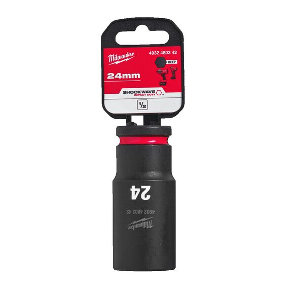 Ударная головка Milwaukee 24 MM ½˝ IMPACT SOCKET DEEP удлиненная - 4932480342, Модель: 24 MM ½˝ IMPACT SOCKET DEEP, внеший вид, изображение 2