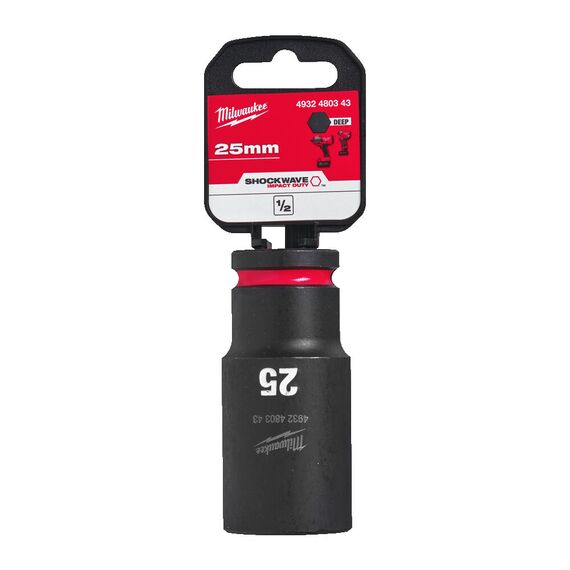 Ударная головка Milwaukee 25 MM ½˝ IMPACT SOCKET DEEP удлиненная - 4932480343, Модель: 25 MM ½˝ IMPACT SOCKET DEEP, внеший вид, изображение 2
