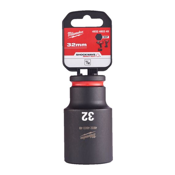 Ударная головка Milwaukee 32 MM ½˝ IMPACT SOCKET DEEP удлиненная - 4932480349, Модель: 32 MM ½˝ IMPACT SOCKET DEEP, внеший вид, изображение 2