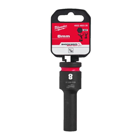 Ударная головка Milwaukee 8 MM ½˝ IMPACT SOCKET DEEP удлиненная - 4932480326, Модель: 8 MM ½˝ IMPACT SOCKET DEEP, внеший вид, изображение 2