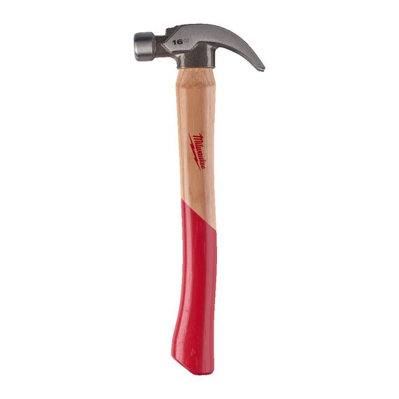 Молоток с рукояткой из гикори Milwaukee HICKORY CURVED CLAW HAMMER 16OZ ⁄ 450G - 4932478659, Модель: HICKORY CURVED CLAW HAMMER 16OZ ⁄ 450G, внеший вид