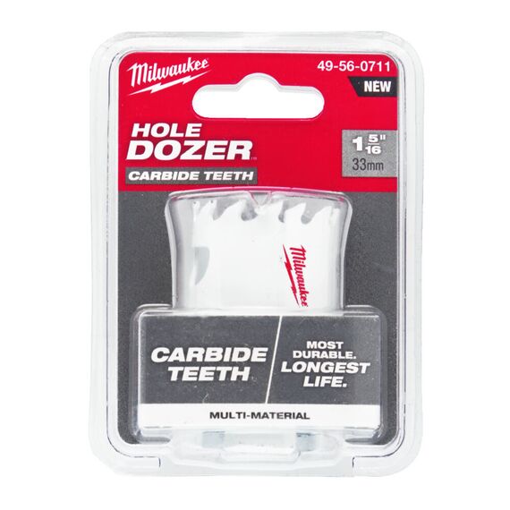Биметаллическая коронка с твердосплавными зубьями Milwaukee HOLE DOZER CARBIDE 33 MM - 49560711, Диаметр: 33, Модель: HOLE DOZER CARBIDE 33 MM, внеший вид, изображение 3