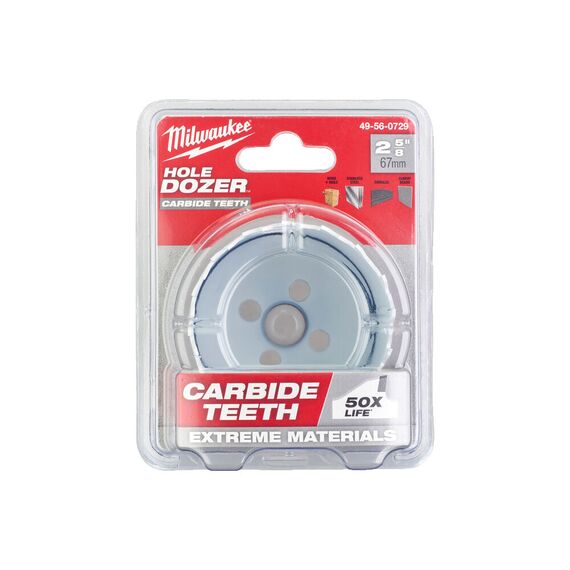 Биметаллическая коронка с твердосплавными зубьями Milwaukee HOLE DOZER CARBIDE 65 MM - 49560728, Диаметр: 65, Модель: HOLE DOZER CARBIDE 65 MM, внеший вид, изображение 3