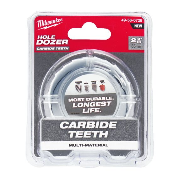 Биметаллическая коронка с твердосплавными зубьями Milwaukee HOLE DOZER CARBIDE 65 MM - 49560728, Диаметр: 65, Модель: HOLE DOZER CARBIDE 65 MM, внеший вид, изображение 2