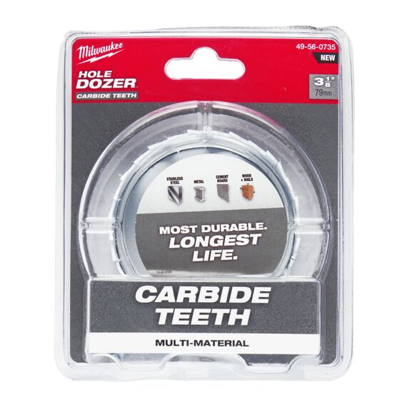 Биметаллическая коронка с твердосплавными зубьями Milwaukee HOLE DOZER CARBIDE 79 MM - 49560735, Диаметр: 79, Модель: HOLE DOZER CARBIDE 79 MM, внеший вид, изображение 2
