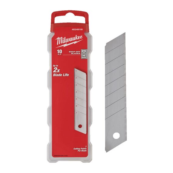 Сменное лезвие для выдвижных ножей Milwaukee SNAP BLADES 25 MM 10pcs - 4932480108, Модель: SNAP BLADES 25 MM 10pcs, фото, изображение 2 Сменное лезвие для выдвижных ножей Milwaukee SNAP BLADES 25 MM 10pcs - 4932480108, Модель: SNAP BLADES 25 MM 10pcs, внеший вид, изображение 2