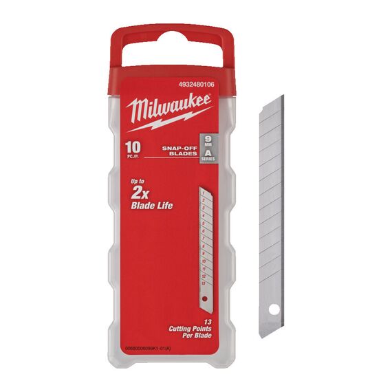 Сменное лезвие для выдвижных ножей Milwaukee SNAP BLADES 9 MM 10pcs - 4932480106, Модель: SNAP BLADES 9 MM 10pcs, фото, изображение 2 Сменное лезвие для выдвижных ножей Milwaukee SNAP BLADES 9 MM 10pcs - 4932480106, Модель: SNAP BLADES 9 MM 10pcs, внеший вид, изображение 2