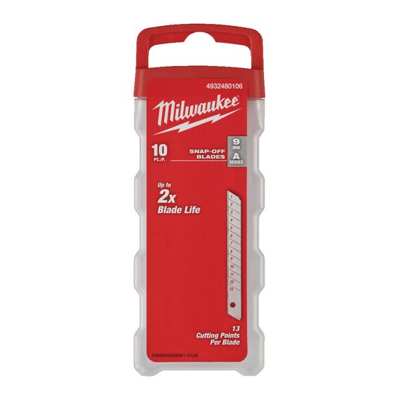 Сменное лезвие для выдвижных ножей Milwaukee SNAP BLADES 9 MM 10pcs - 4932480106, Модель: SNAP BLADES 9 MM 10pcs, фото, изображение 3 Сменное лезвие для выдвижных ножей Milwaukee SNAP BLADES 9 MM 10pcs - 4932480106, Модель: SNAP BLADES 9 MM 10pcs, внеший вид, изображение 3