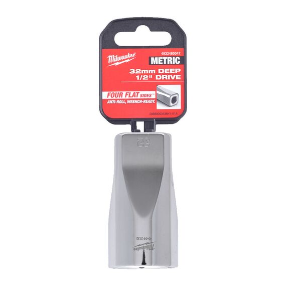 Головка Milwaukee ½˝ DRIVE SOCKET METRIC DEEP-32 MM удлиненная - 4932480047, Модель: ½˝ DRIVE SOCKET METRIC DEEP-32 MM, внеший вид, изображение 2