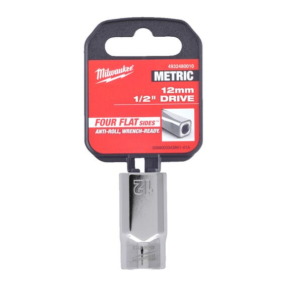 Головка Milwaukee ½˝ DRIVE SOCKET METRIC STANDARD-12 MM - 4932480010, Модель: ½˝ DRIVE SOCKET METRIC STANDARD-12 MM, внеший вид, изображение 2