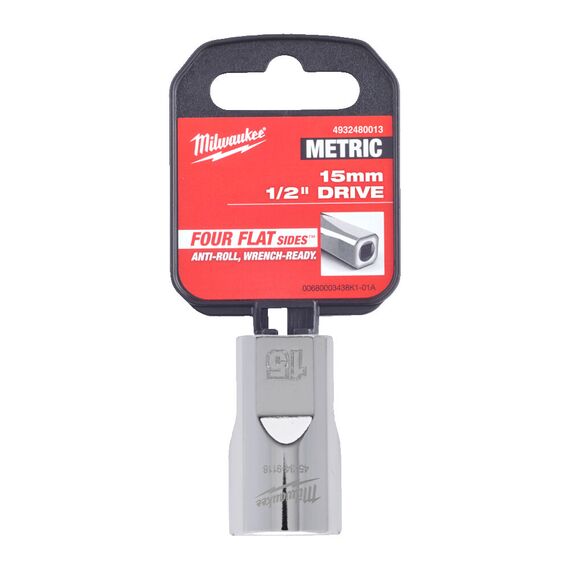 Головка Milwaukee ½˝ DRIVE SOCKET METRIC STANDARD-15 MM - 4932480013, Модель: ½˝ DRIVE SOCKET METRIC STANDARD-15 MM, внеший вид, изображение 2