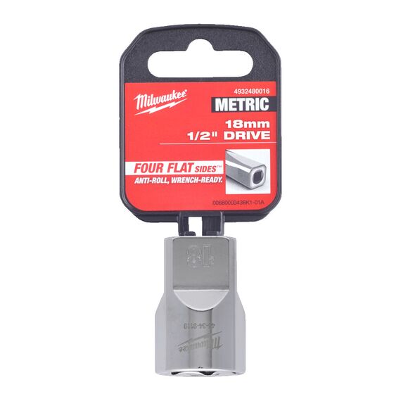 Головка Milwaukee ½˝ DRIVE SOCKET METRIC STANDARD-18 MM - 4932480016, Модель: ½˝ DRIVE SOCKET METRIC STANDARD-18 MM, внеший вид, изображение 2