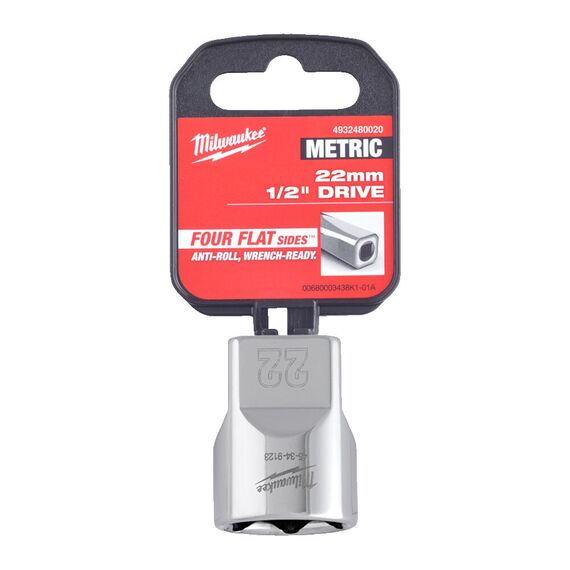 Головка Milwaukee ½˝ DRIVE SOCKET METRIC STANDARD-22 MM - 4932480020, Модель: ½˝ DRIVE SOCKET METRIC STANDARD-22 MM, внеший вид, изображение 2