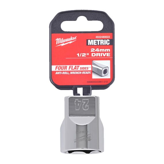 Головка Milwaukee ½˝ DRIVE SOCKET METRIC STANDARD-24 MM - 4932480022, Модель: ½˝ DRIVE SOCKET METRIC STANDARD-24 MM, внеший вид, изображение 2