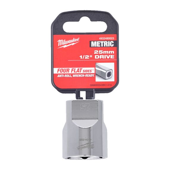 Головка Milwaukee ½˝ DRIVE SOCKET METRIC STANDARD-25 MM - 4932480023, Модель: ½˝ DRIVE SOCKET METRIC STANDARD-25 MM, внеший вид, изображение 2