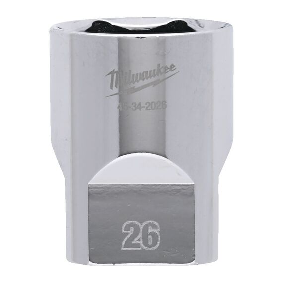 Головка Milwaukee ½˝ DRIVE SOCKET METRIC STANDARD-26 MM - 4932480024, Модель: ½˝ DRIVE SOCKET METRIC STANDARD-26 MM, внеший вид