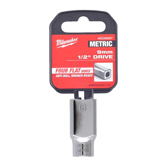 Головка Milwaukee ½˝ DRIVE SOCKET METRIC STANDARD-9 MM - 4932480007, Модель: ½˝ DRIVE SOCKET METRIC STANDARD-9 MM, внеший вид, изображение 2
