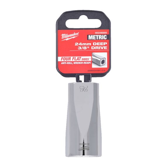 Головка Milwaukee ⅜˝ DRIVE SOCKET METRIC DEEP-24 MM удлиненная - 4932480005, Модель: ⅜˝ DRIVE SOCKET METRIC DEEP-24 MM, внеший вид, изображение 2