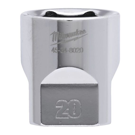 Головка Milwaukee ⅜˝ DRIVE SOCKET METRIC STANDARD-20 MM - 4932479996, Модель: ⅜˝ DRIVE SOCKET METRIC STANDARD-20 MM, внеший вид