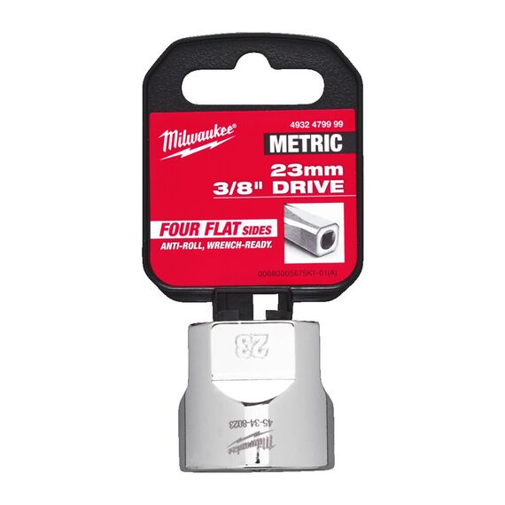 Головка Milwaukee ⅜˝ DRIVE SOCKET METRIC STANDARD-23 MM - 4932479999, Модель: ⅜˝ DRIVE SOCKET METRIC STANDARD-23 MM, внеший вид, изображение 2