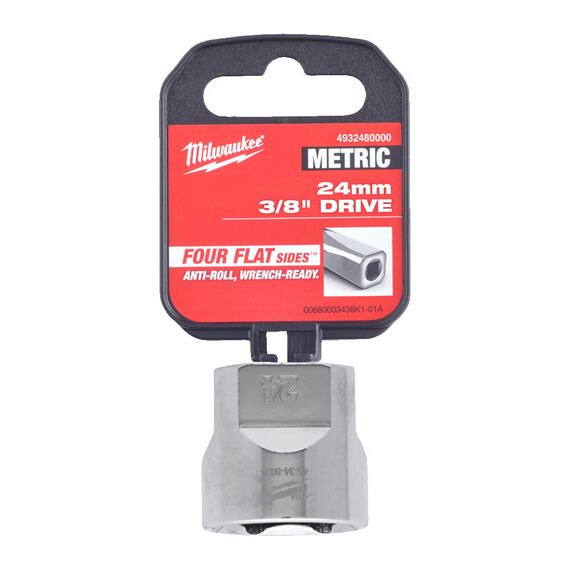 Головка Milwaukee ⅜˝ DRIVE SOCKET METRIC STANDARD-24 MM - 4932480000, Модель: ⅜˝ DRIVE SOCKET METRIC STANDARD-24 MM, внеший вид, изображение 2
