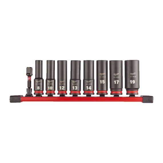 Набор удлиненных ударных головок Milwaukee ⅜˝ IMPACT SOCKET DEEP SET-9PC - 4932480455, внеший вид