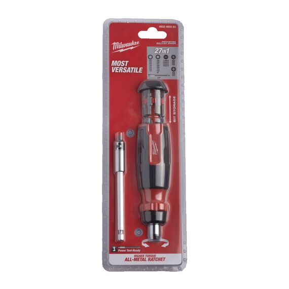 Универсальная отвертка с трещоткой Milwaukee 27 IN 1 RATCHET MULTI-BIT SCREWDRIVER - 4932480583, Модель: 27 IN 1 RATCHET MULTI-BIT SCREWDRIVER, внеший вид, изображение 5