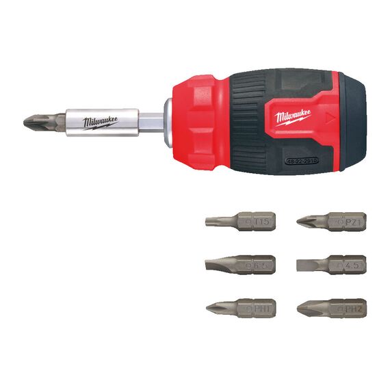 Универсальная отвертка Milwaukee 8 IN 1 COMPACT MULTI-BIT SCREWDRIVER - 4932492807, Тип отвертки: Набор, Модель: 8 IN 1 COMPACT MULTI-BIT SCREWDRIVER, внеший вид, изображение 4