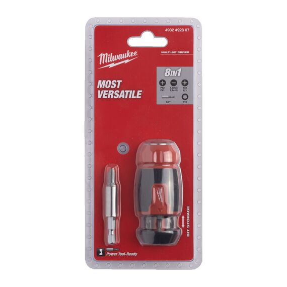 Универсальная отвертка Milwaukee 8 IN 1 COMPACT MULTI-BIT SCREWDRIVER - 4932492807, Тип отвертки: Набор, Модель: 8 IN 1 COMPACT MULTI-BIT SCREWDRIVER, внеший вид, изображение 5
