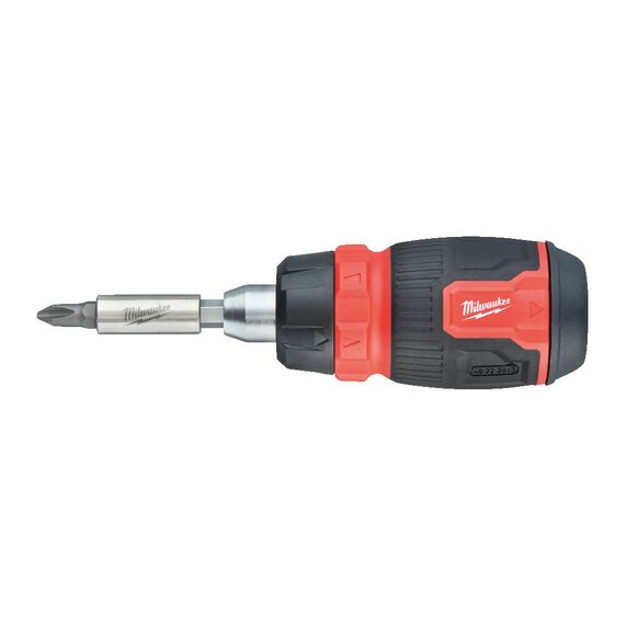 Универсальная отвертка с трещоткой Milwaukee 8 IN 1 COMPACT RATCHETING MULTI-BIT SCREWDRIVER - 4932480581, Модель: 8 IN 1 COMPACT RATCHETING MULTI-BIT SCREWDRIVER, внеший вид