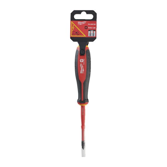 Трехгранная отвертка, изолированная Milwaukee TRI-LOBE VDE SCREWDRIVER PZ⁄SL1 X80 - 4932478735, Тип отвертки: PZ / SL 1, Модель: TRI-LOBE VDE SCREWDRIVER PZ⁄SL1 X80, внеший вид, изображение 2