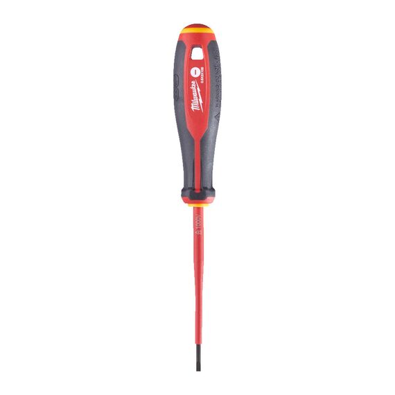 Трехгранная отвертка, изолированная Milwaukee TRI-LOBE VDE SCREWDRIVER-SLOTTED 0.5 X 3 X 100 - 4932478713, Тип отвертки: SL 0,5 x 3, Модель: TRI-LOBE VDE SCREWDRIVER-SLOTTED 0.5 X 3 X 100, Длина (мм): 100, внеший вид