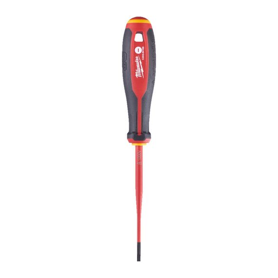 Трехгранная отвертка, изолированная Milwaukee TRI-LOBE VDE SCREWDRIVER-SLOTTED 0.6 X 3.5 X 100 - 4932478714, Тип отвертки: SL 0,6 x 3,5, Модель: TRI-LOBE VDE SCREWDRIVER-SLOTTED 0.6 X 3.5 X 100, Длина (мм): 100, внеший вид