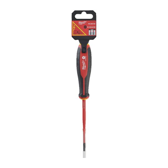 Трехгранная отвертка, изолированная Milwaukee TRI-LOBE VDE SCREWDRIVER-SLOTTED 0.8 X 4 X 100 - 4932478715, Тип отвертки: SL 4 x 0,8, Модель: TRI-LOBE VDE SCREWDRIVER-SLOTTED 0.8 X 4 X 100, внеший вид, изображение 2