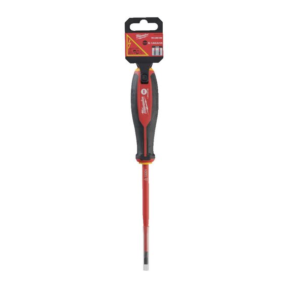 Трехгранная отвертка, изолированная Milwaukee TRI-LOBE VDE SCREWDRIVER-SLOTTED 1.0 X 5.5 X 125 - 4932478716, Тип отвертки: SL 1 x 5,5, Модель: TRI-LOBE VDE SCREWDRIVER-SLOTTED 1.0 X 5.5 X 125, Длина (мм): 125, фото, изображение 2 Трехгранная отвертка, изолированная Milwaukee TRI-LOBE VDE SCREWDRIVER-SLOTTED 1.0 X 5.5 X 125 - 4932478716, Тип отвертки: SL 1 x 5,5, Модель: TRI-LOBE VDE SCREWDRIVER-SLOTTED 1.0 X 5.5 X 125, Длина (мм): 125, внеший вид, изображение 2