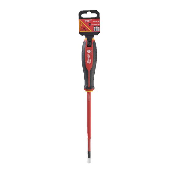 Трехгранная отвертка, изолированная Milwaukee TRI-LOBE VDE SCREWDRIVER-SLOTTED 1.2 X 6.5 X 150 - 4932478717, Тип отвертки: SL 6,5 х 1,2, Модель: TRI-LOBE VDE SCREWDRIVER-SLOTTED 1.2 X 6.5 X 150, внеший вид, изображение 2