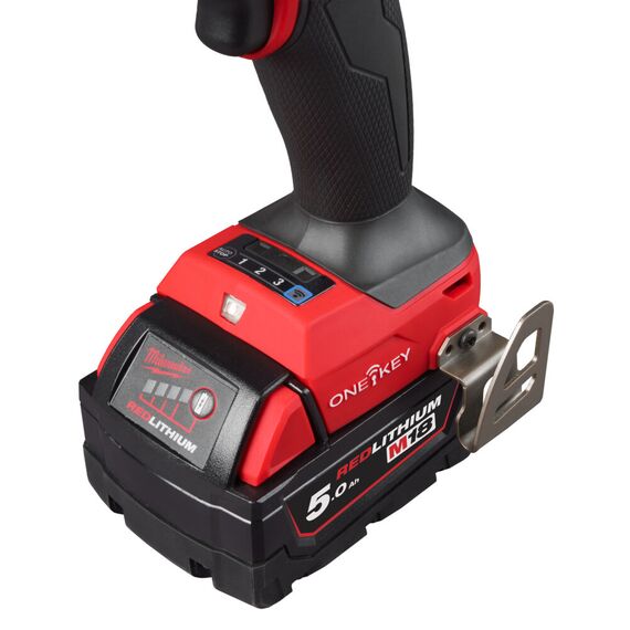 Аккумуляторная ударная дрель-шуруповерт Milwaukee M18 ONEPD3-502X - 4933492801, Модель: M18 ONEPD3-502X, фото, изображение 4 Аккумуляторная ударная дрель-шуруповерт Milwaukee M18 ONEPD3-502X - 4933492801, Модель: M18 ONEPD3-502X, внеший вид, изображение 4