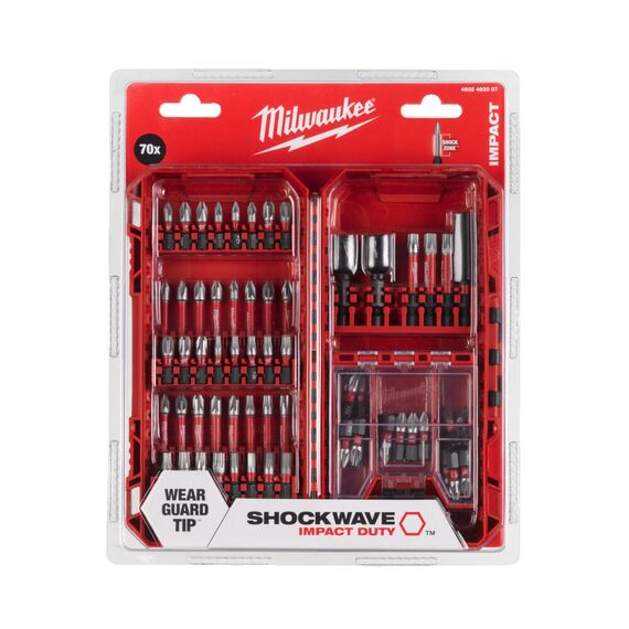 Набор ударных бит и головок Milwaukee SHOCKWAVE™ IMPACT DUTY™ BIT SET-70PC - 4932492007, Модель: SHOCKWAVE™ IMPACT DUTY™ BIT SET-70PC, внеший вид, изображение 2