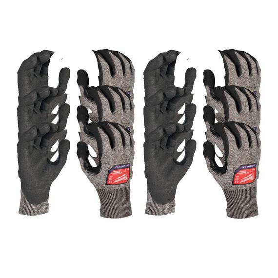Перчатки рабочие Milwaukee 12 PACK HIGH CUT F GLOVES 9／L - 4932492047, Модель: 12 PACK HIGH CUT F GLOVES 9／L, Цвет: Серый, черный, красный, внеший вид