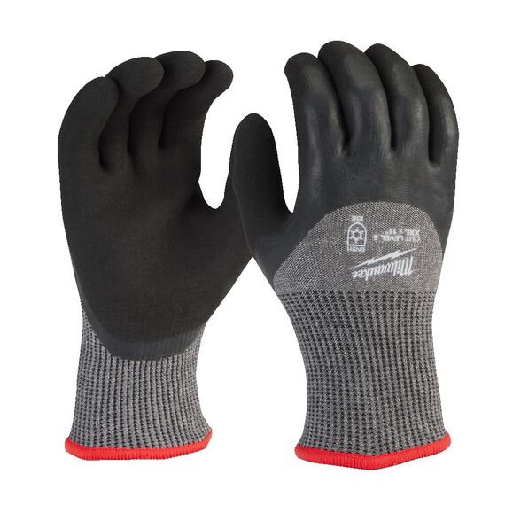 Перчатки рабочие утепленные Milwaukee 12 PACK WINTER CUT E GLOVES 11／XXL - 4932479565, Модель: 12 PACK WINTER CUT E GLOVES 11／XXL, Цвет: Серый, черный, внеший вид