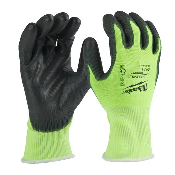 Перчатки рабочие Milwaukee 12 Pack Hi-Vis Cut C XXL／11 - 4932492922, Модель: 12 Pack Hi-Vis Cut C XXL／11, Цвет: Черный, салатовый, внеший вид