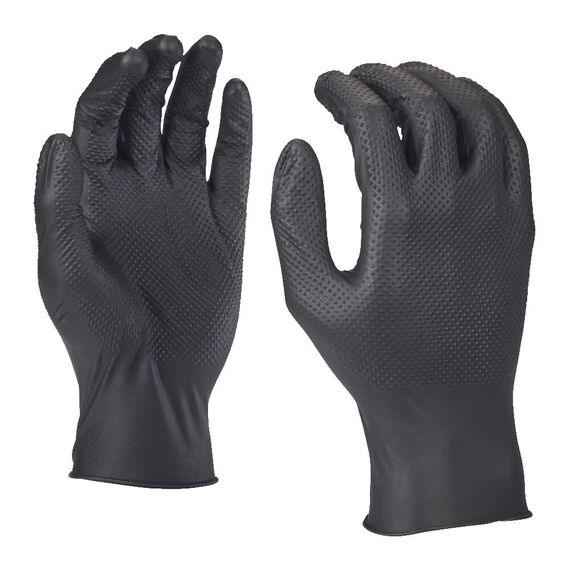 Перчатки рабочие Milwaukee 50 Pack Nitrile Disposable Gloves Grip 10／XL - 4932493236, Модель: 50 Pack Nitrile Disposable Gloves Grip 10／XL, Цвет: Черный, внеший вид