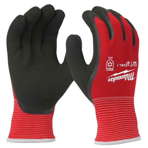 Перчатки рабочие утепленные Milwaukee 72 PACK BULK WINTER CUT A GLOVES 9／L - 4932479001, Модель: 72 PACK BULK WINTER CUT A GLOVES 9／L, Цвет: Черный, красный, внеший вид